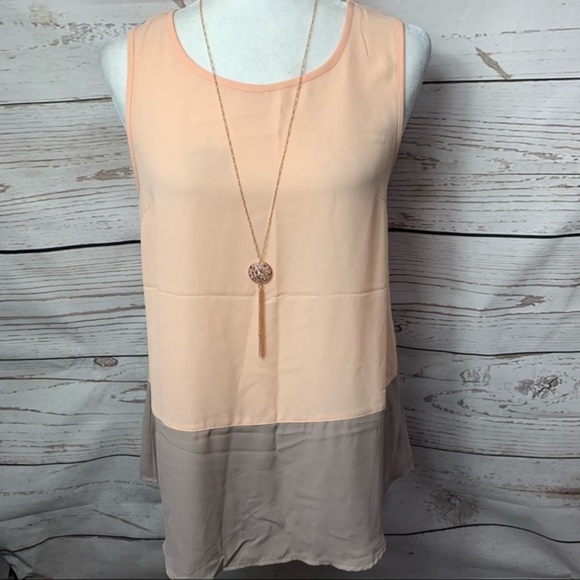 NWT Charlie Paige Color Block Chiffon Chemise Top - Picture 2 of 7